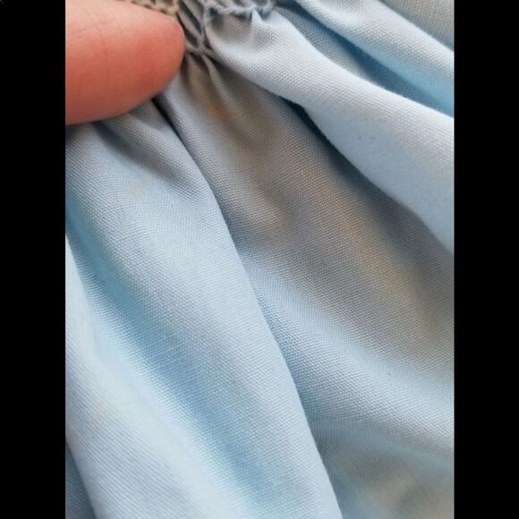 Vintage smocked dress floral mini 60s a line flare - Picture 5 of 10